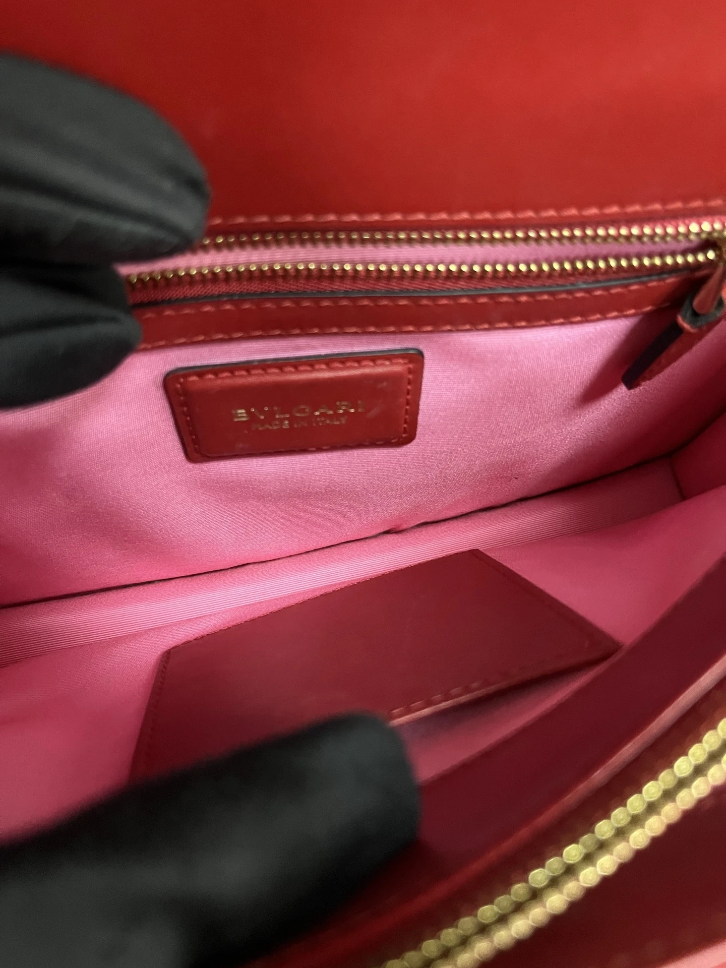 BVLGARI Serpenti Forever Medium Rose Red Calfskin Leather Bag Gold Hardware BVLGARI Serpenti Forever Medium Rose Red Calfskin Leather Bag Gold Hardware
