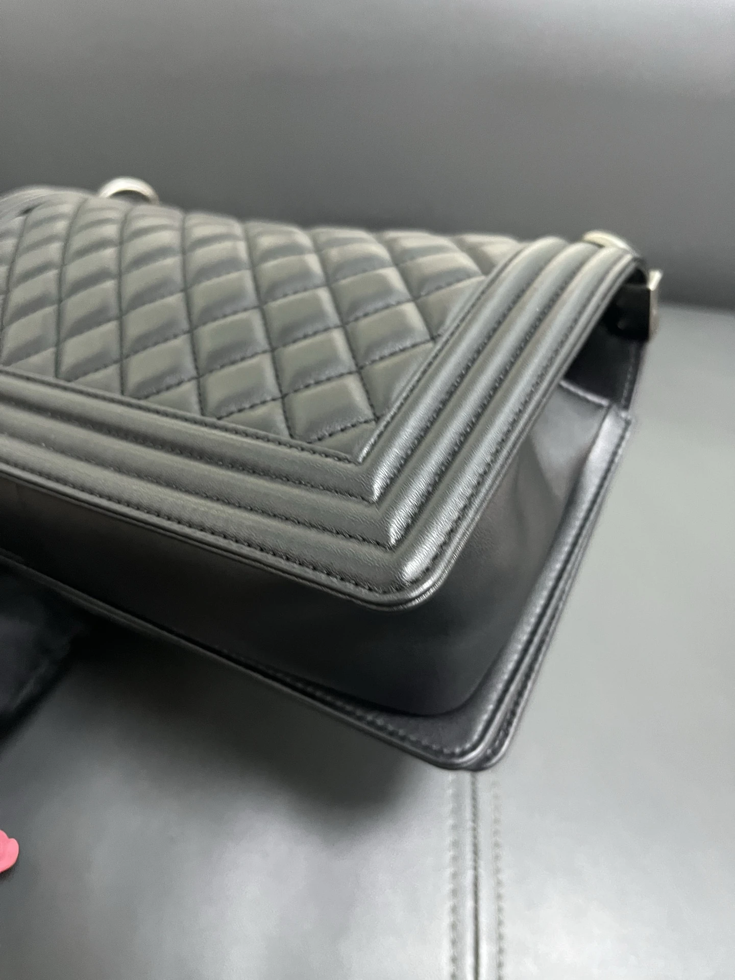 CHANEL Medium Boy Bag Black Calfskin Quilted Leather Silver-Tone Hardware CHANEL Medium Boy Bag Black Calfskin Quilted Leather Silver-Tone Hardware