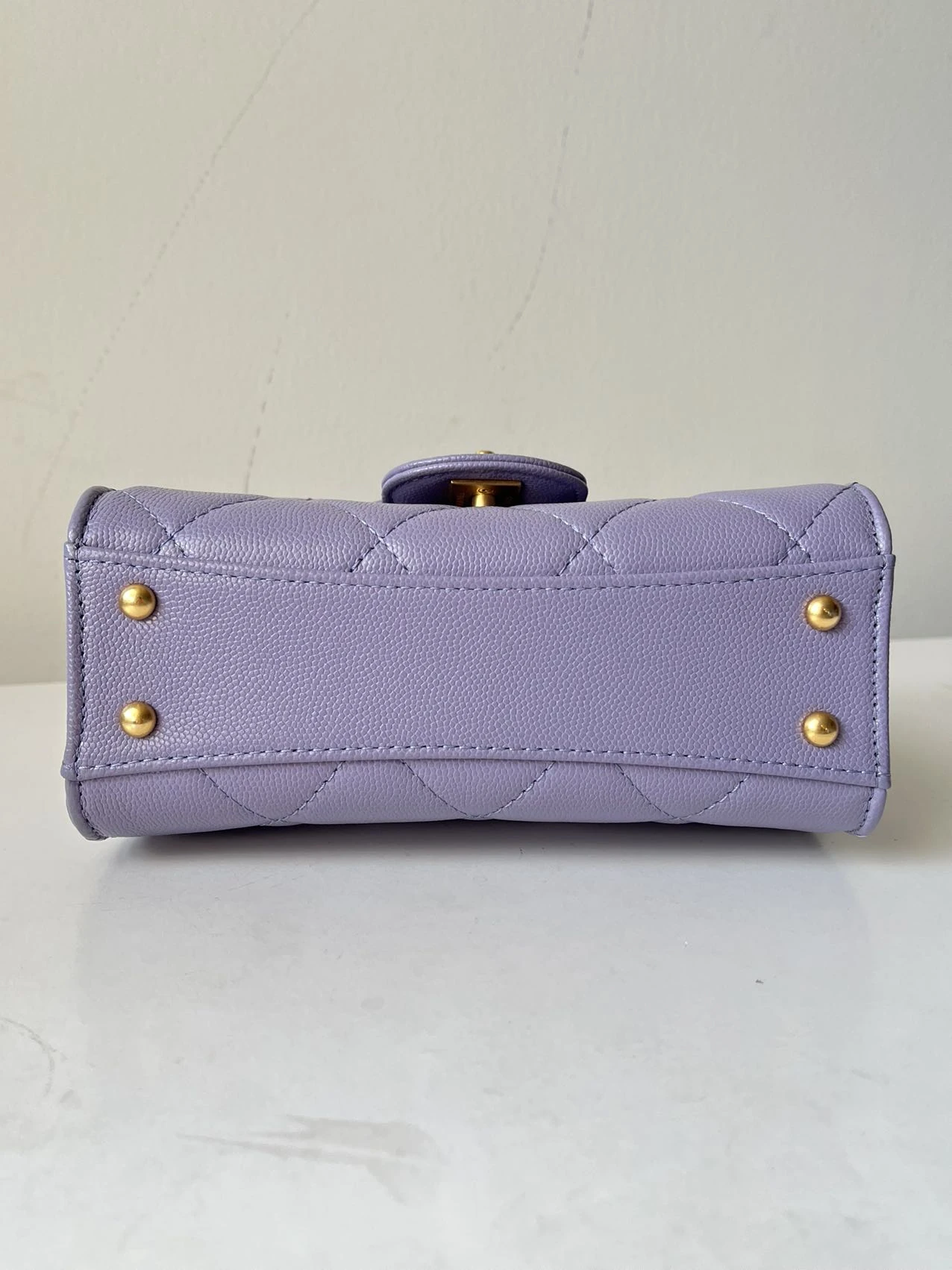 CHANEL Mini Coco Handle Bag in Lilac Caviar Leather with Gold-Tone Hardware CHANEL Mini Coco Handle Bag in Lilac Caviar Leather with Gold-Tone Hardware