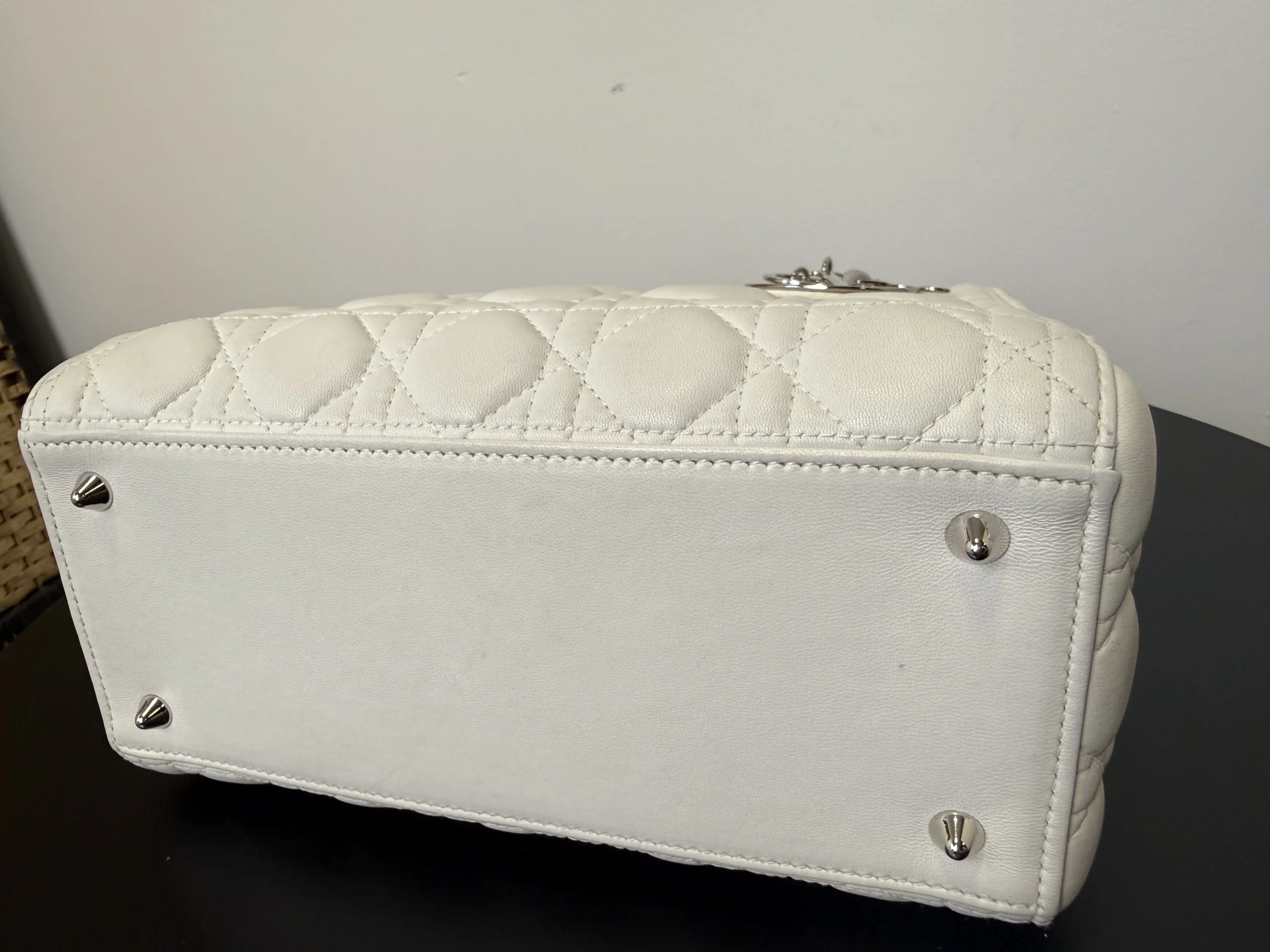 DIOR Medium Lady Dior White Lambskin Bag DIOR Medium Lady Dior White Lambskin Bag
