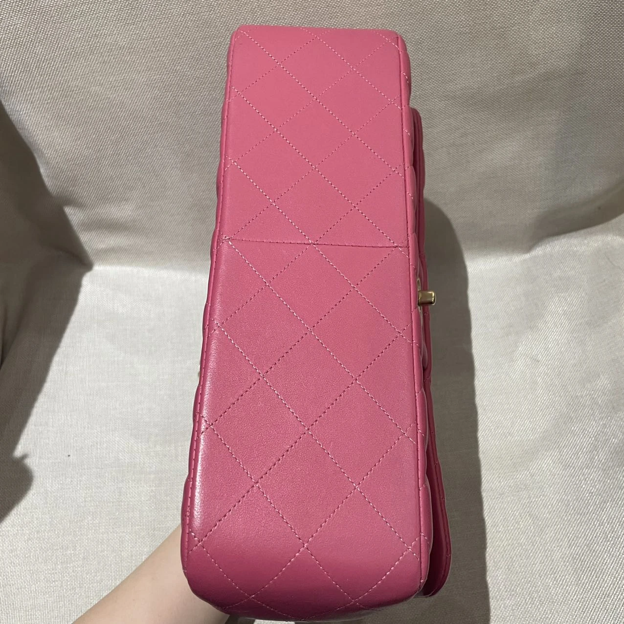 CHANEL Classic Flap Medium Pink Lambskin Leather Quilted Gold Hardware CHANEL Classic Flap Medium Pink Lambskin Leather Quilted Gold Hardware