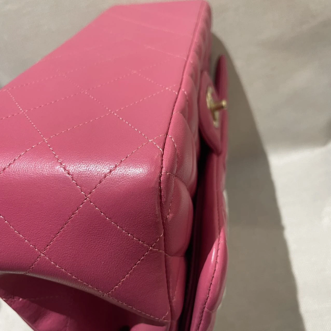 CHANEL Classic Flap Medium Pink Lambskin Leather Quilted Gold Hardware CHANEL Classic Flap Medium Pink Lambskin Leather Quilted Gold Hardware