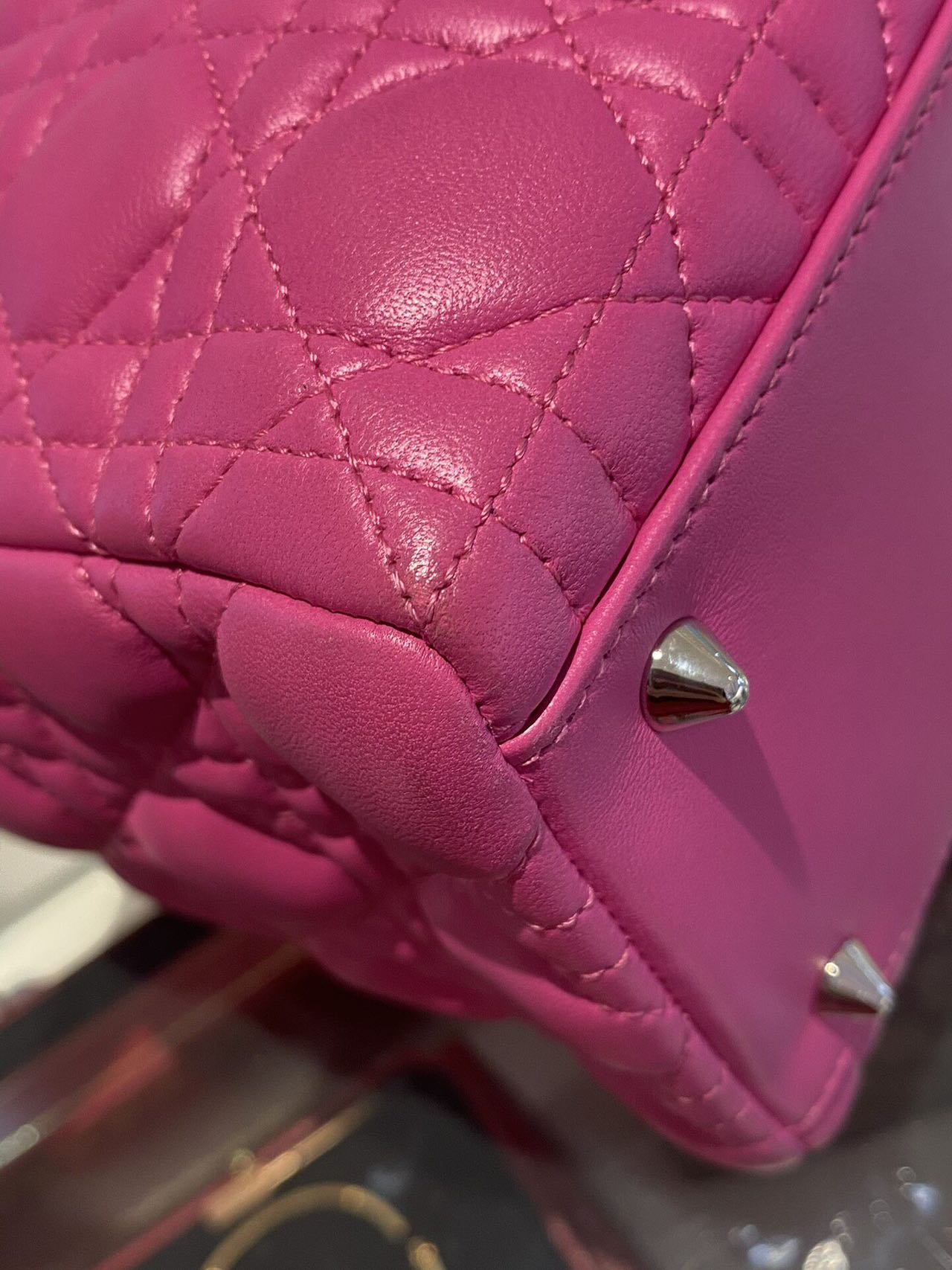 DIOR Medium Lady Dior Bag Rose Pink Lambskin Silver Hardware DIOR Medium Lady Dior Bag Rose Pink Lambskin Silver Hardware