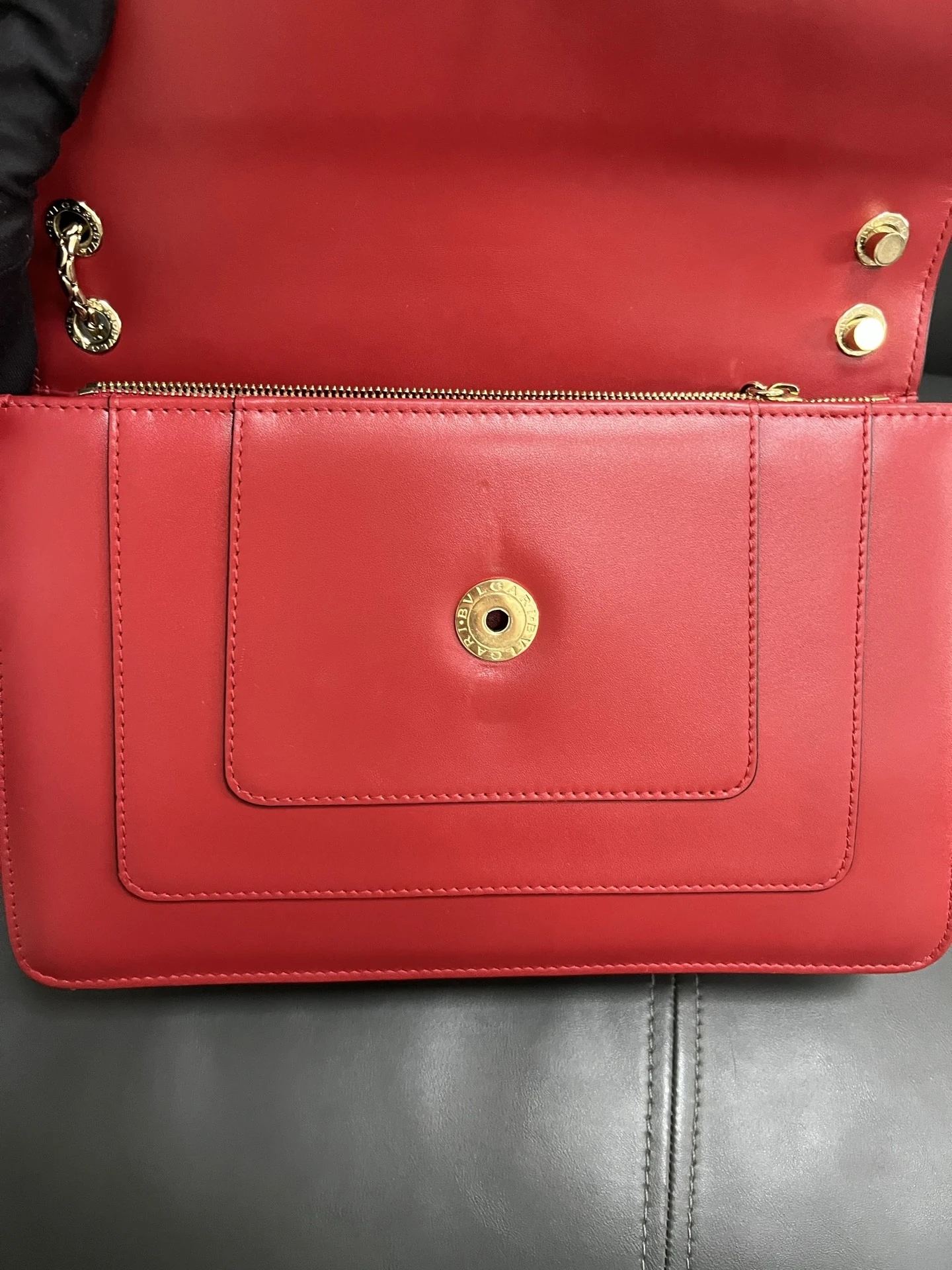 BVLGARI Serpenti Forever Medium Rose Red Calfskin Leather Bag Gold Hardware BVLGARI Serpenti Forever Medium Rose Red Calfskin Leather Bag Gold Hardware