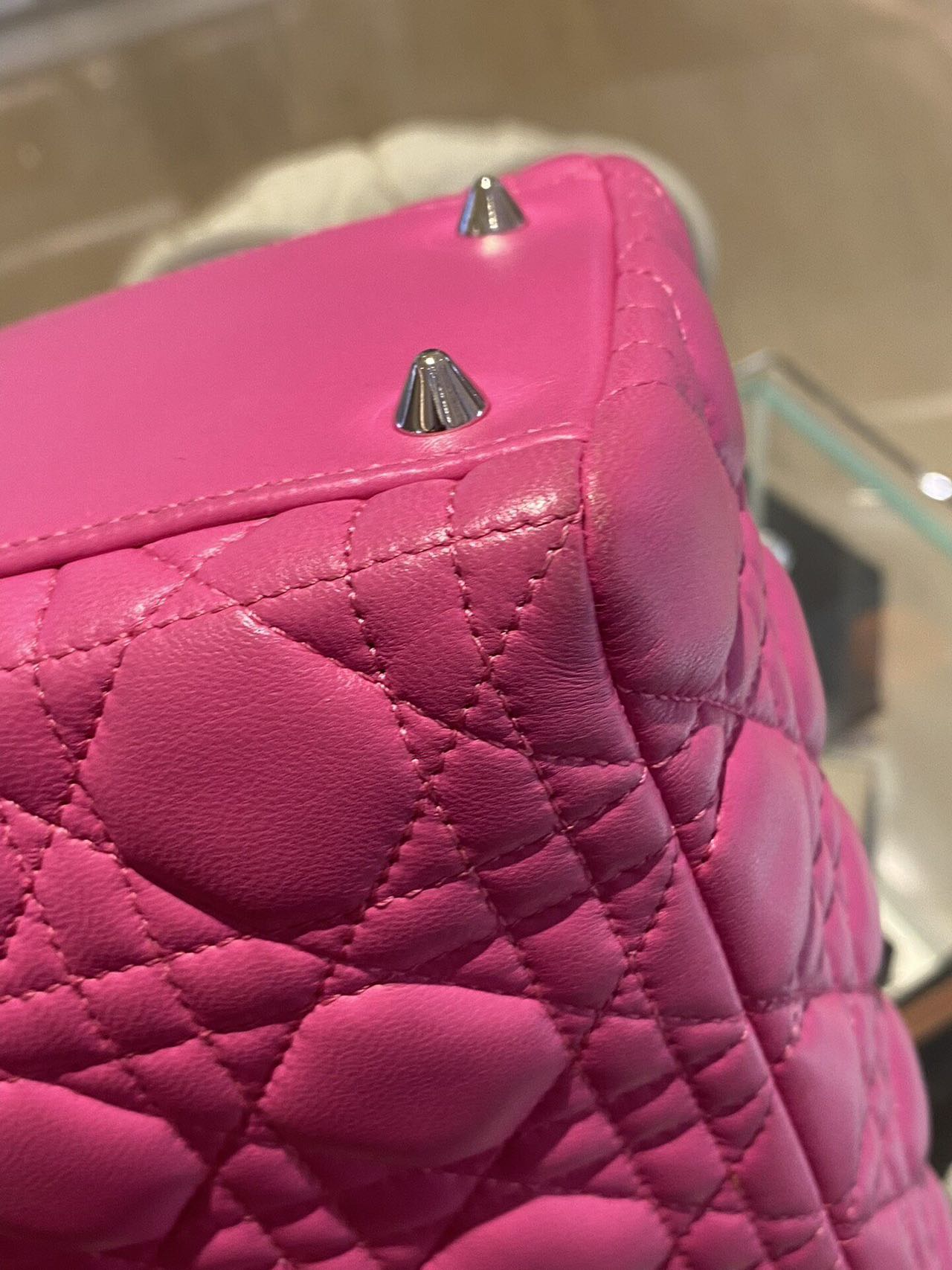 DIOR Medium Lady Dior Bag Rose Pink Lambskin Silver Hardware DIOR Medium Lady Dior Bag Rose Pink Lambskin Silver Hardware