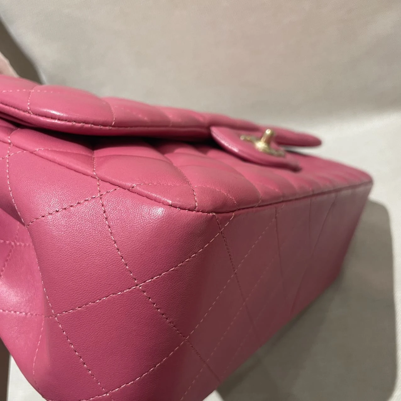 CHANEL Classic Flap Medium Pink Lambskin Leather Quilted Gold Hardware CHANEL Classic Flap Medium Pink Lambskin Leather Quilted Gold Hardware