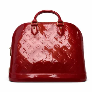 LOUIS VUITTON Alma Bag Patent Red
