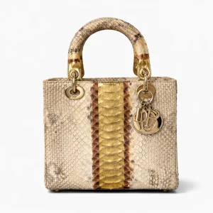 DIOR Gold Royal Python Medium Lady Dior Bag