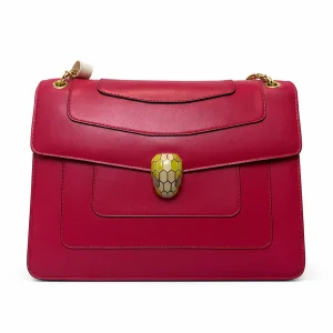 BVLGARI Medium Serpenti Forever Flap Bag Peach Pink