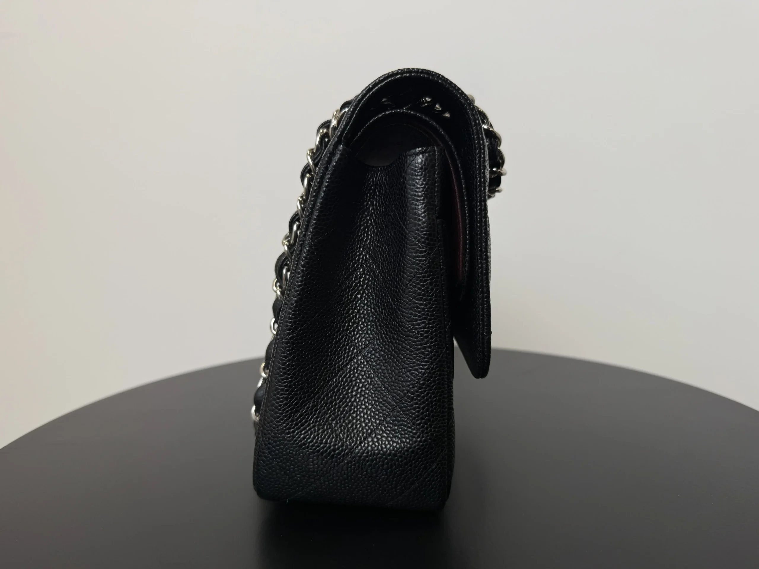 CHANEL Classic Jumbo Double Flap Bag Black Caviar Silver Hardware CHANEL Classic Jumbo Double Flap Bag Black Caviar Silver Hardware