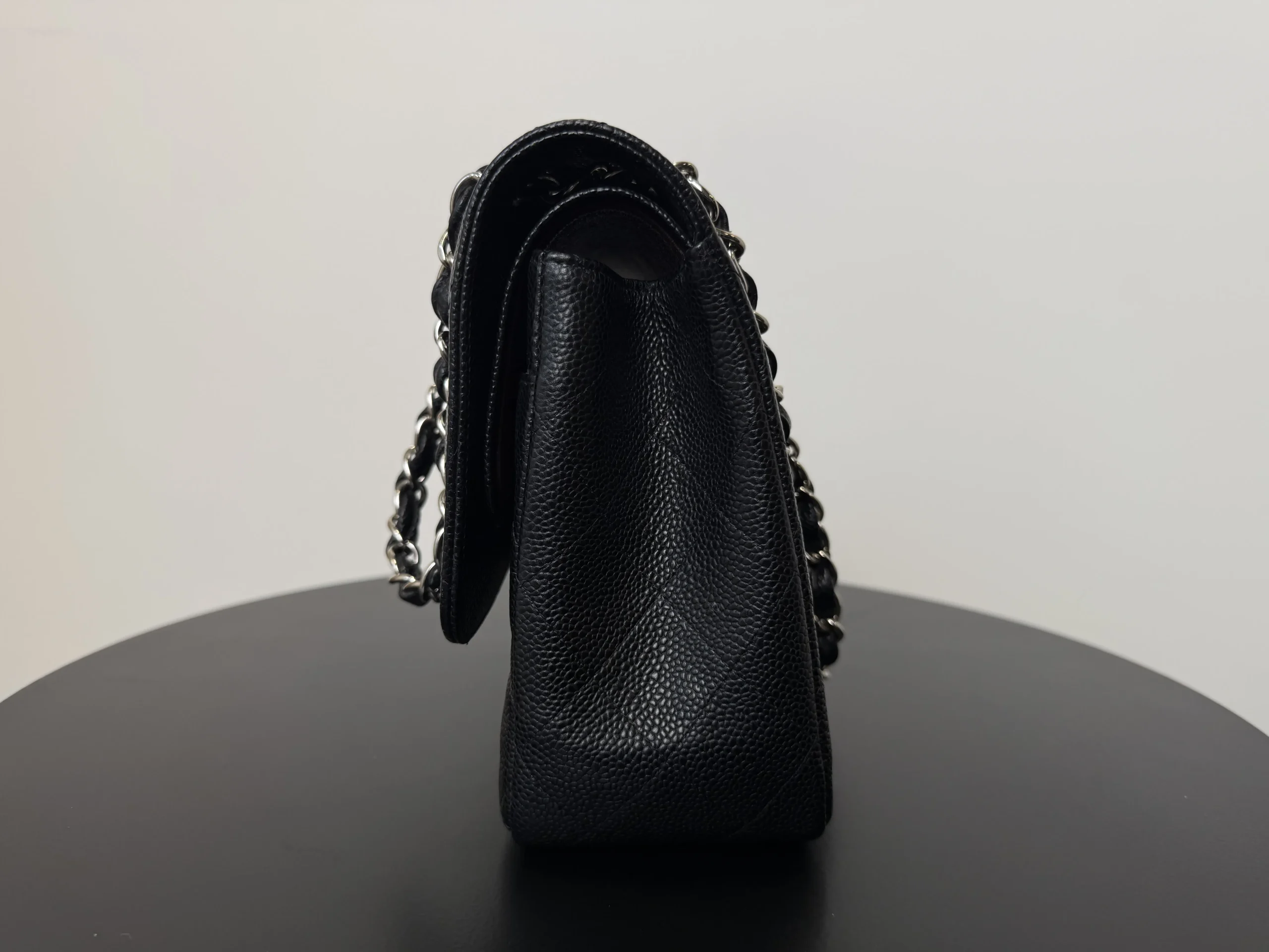 CHANEL Classic Jumbo Double Flap Bag Black Caviar Silver Hardware CHANEL Classic Jumbo Double Flap Bag Black Caviar Silver Hardware