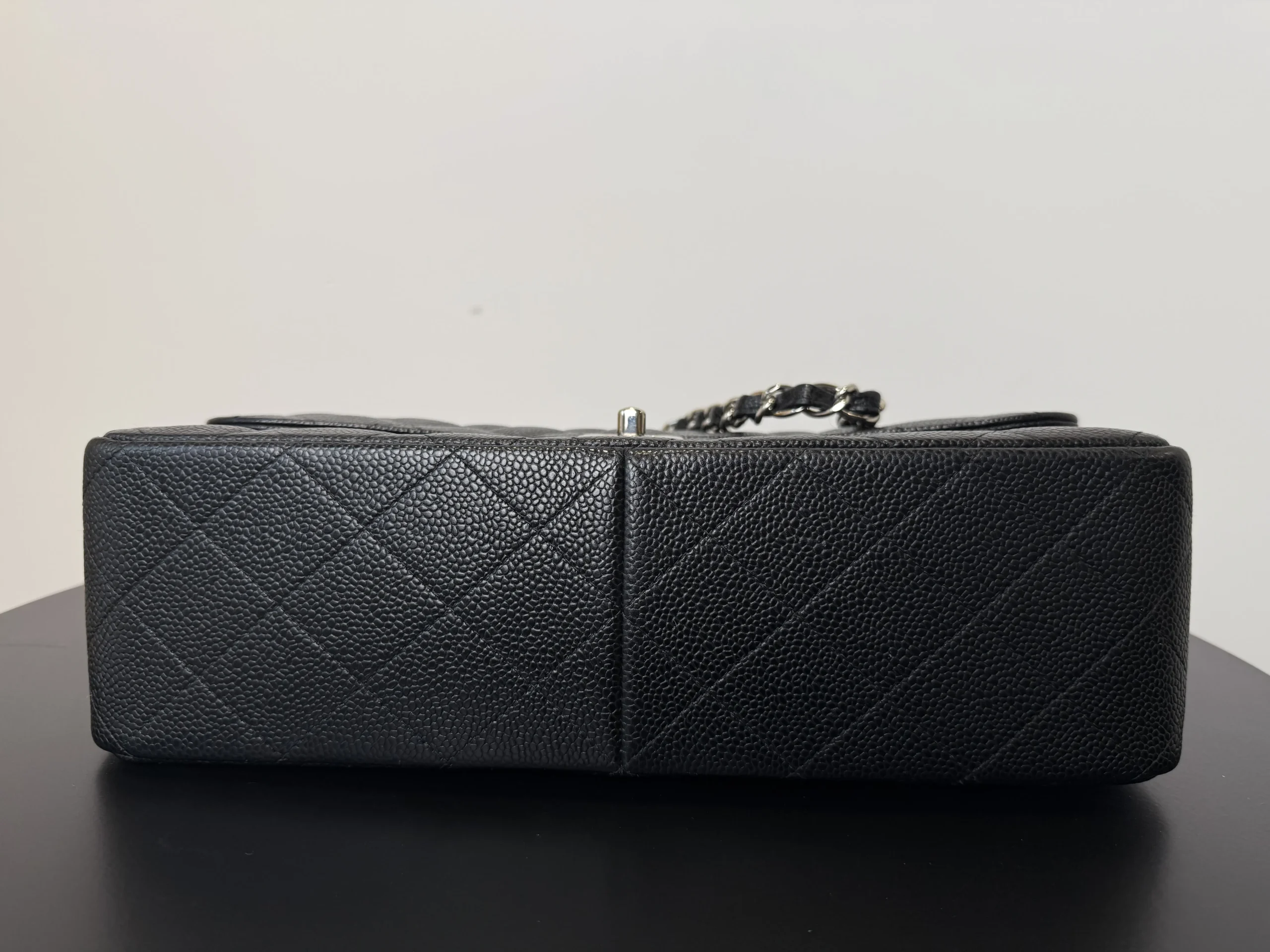 CHANEL Classic Jumbo Double Flap Bag Black Caviar Silver Hardware CHANEL Classic Jumbo Double Flap Bag Black Caviar Silver Hardware