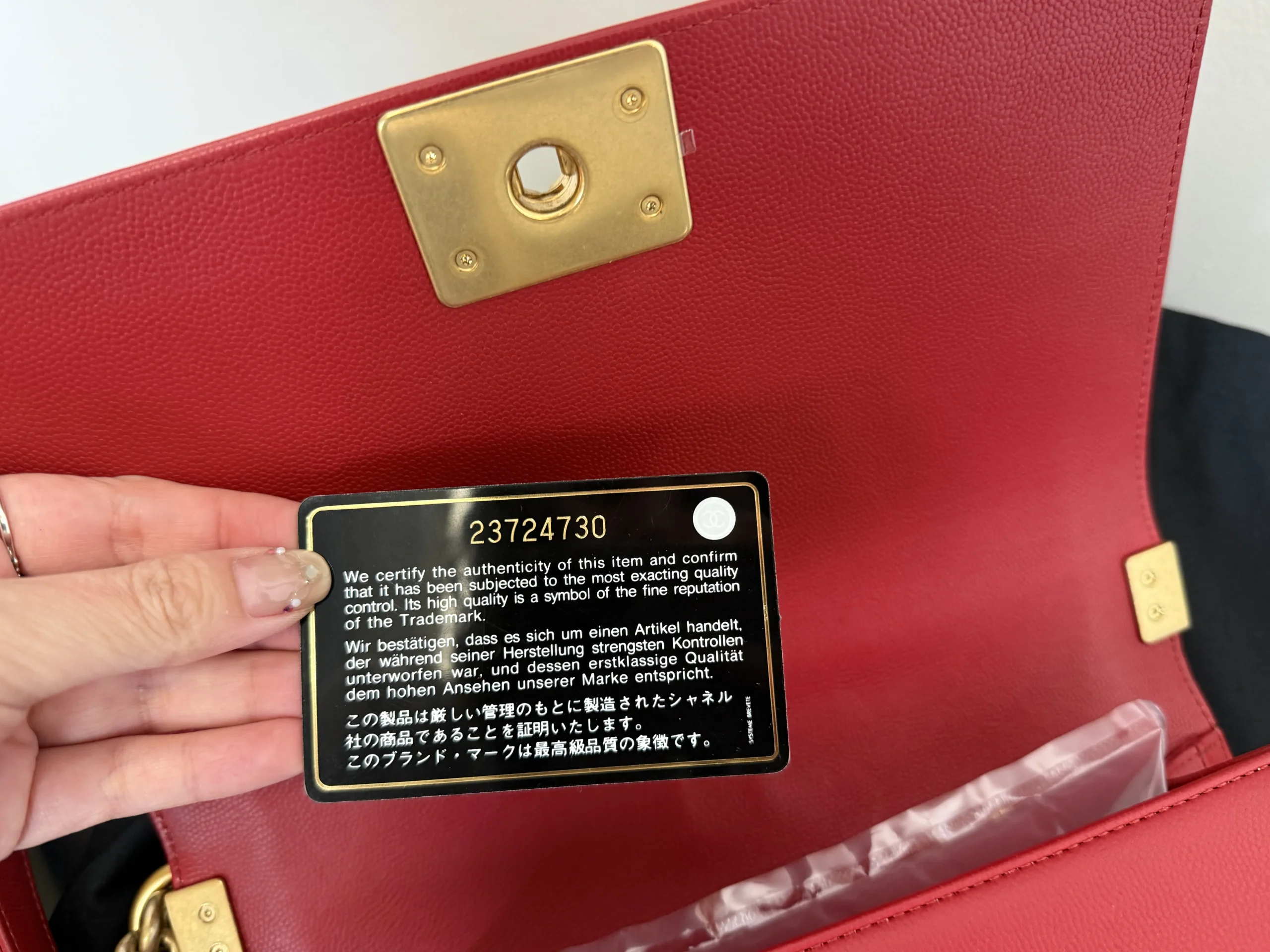 CHANEL Boy Bag Medium Red Caviar Leather Gold Hardware CHANEL Boy Bag Medium Red Caviar Leather Gold Hardware