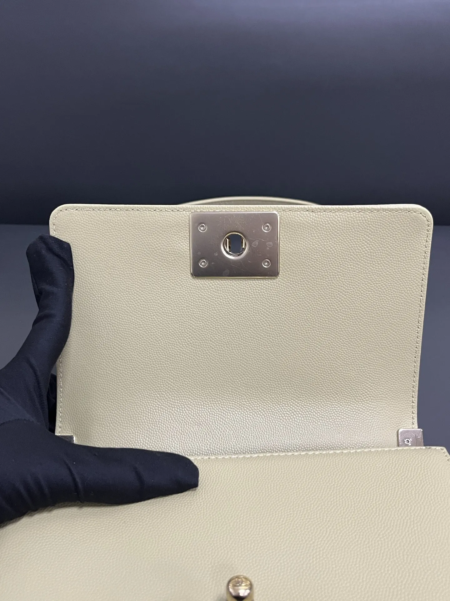 CHANEL Le Boy Small Caviar Leather Light Green Bag CHANEL Le Boy Small Caviar Leather Light Green Bag