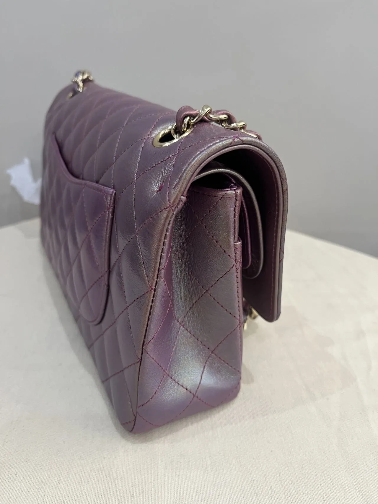 CHANEL Medium Classic Double Flap Iridescent Purple Bag Exotic Collection CHANEL Medium Classic Double Flap Iridescent Purple Bag Exotic Collection
