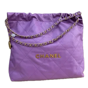 CHANEL 22 Small Purple Quilted Calfskin Shoulder Bag
