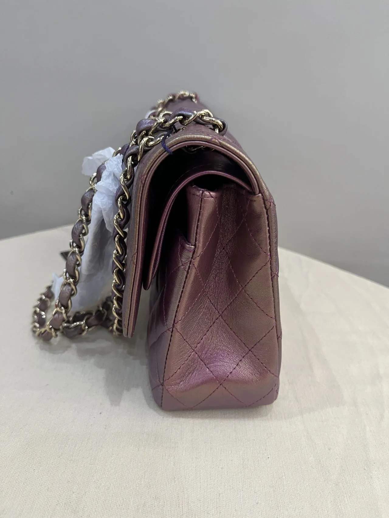CHANEL Medium Classic Double Flap Iridescent Purple Bag Exotic Collection CHANEL Medium Classic Double Flap Iridescent Purple Bag Exotic Collection