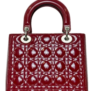 DIOR Medium Lady Dior Bag Cherry Red Patent Cannage Calfskin