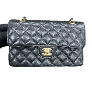 CHANEL Classic Flap Bag Black Small Caviar Leather
