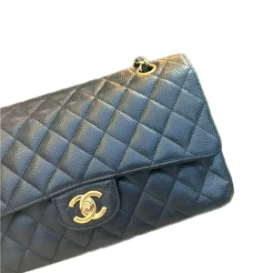 CHANEL Medium Classic Flap Bag Double Flap Black Caviar Leather