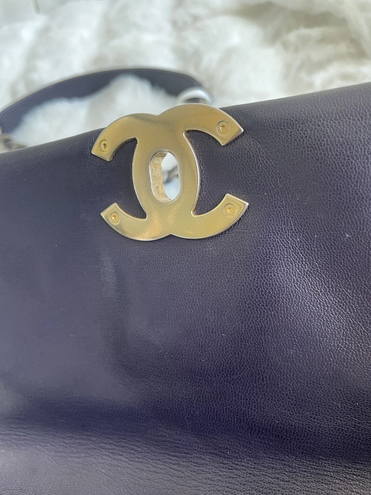 CHANEL Small 19 Dark Purple Lambskin Handbag CHANEL Small 19 Dark Purple Lambskin Handbag