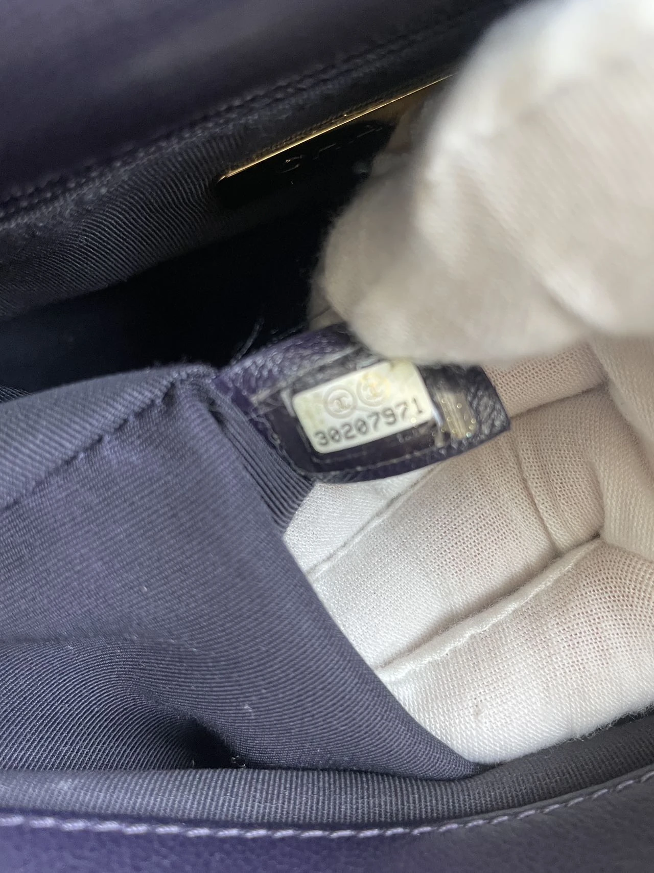 CHANEL Small 19 Dark Purple Lambskin Handbag CHANEL Small 19 Dark Purple Lambskin Handbag