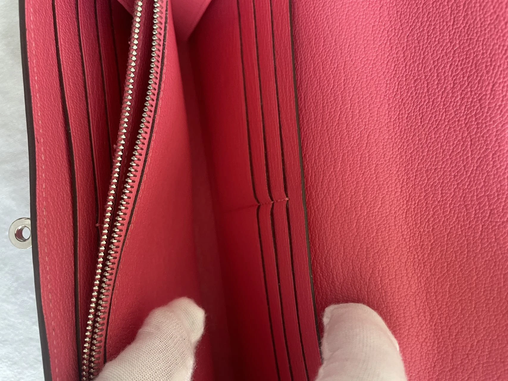 HERMES Kelly Long Wallet Pink Lambskin Leather Silver Hardware HERMES Kelly Long Wallet Pink Lambskin Leather Silver Hardware
