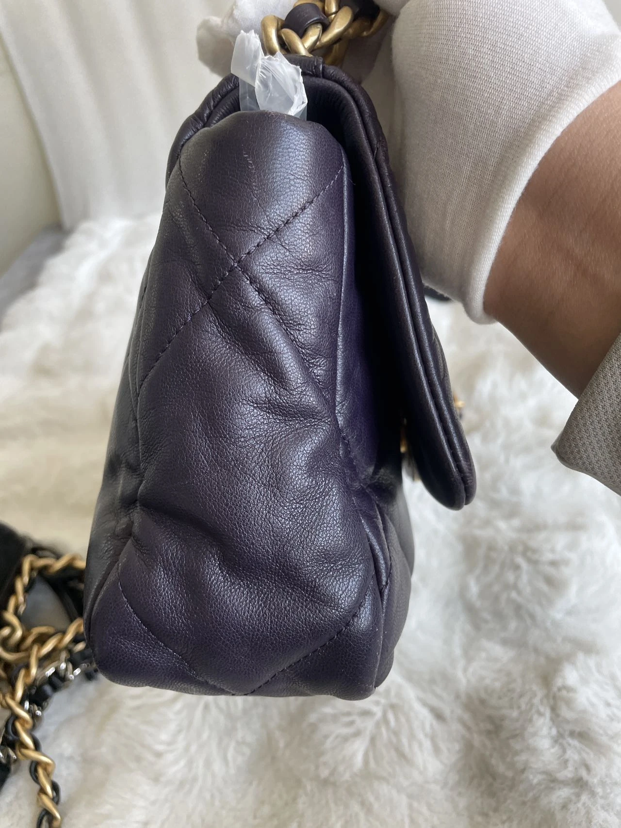 CHANEL Small 19 Dark Purple Lambskin Handbag CHANEL Small 19 Dark Purple Lambskin Handbag