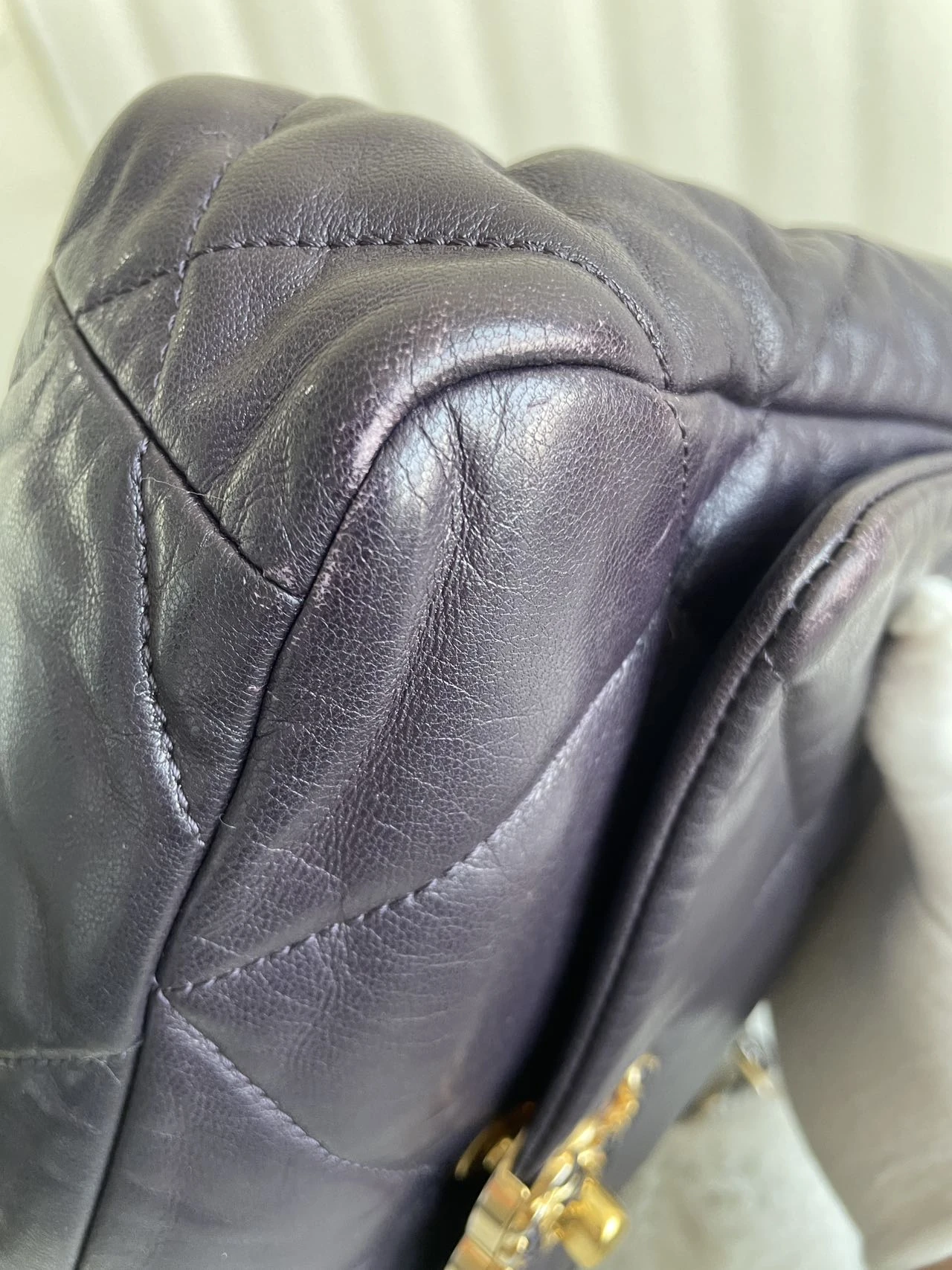 CHANEL Small 19 Dark Purple Lambskin Handbag CHANEL Small 19 Dark Purple Lambskin Handbag