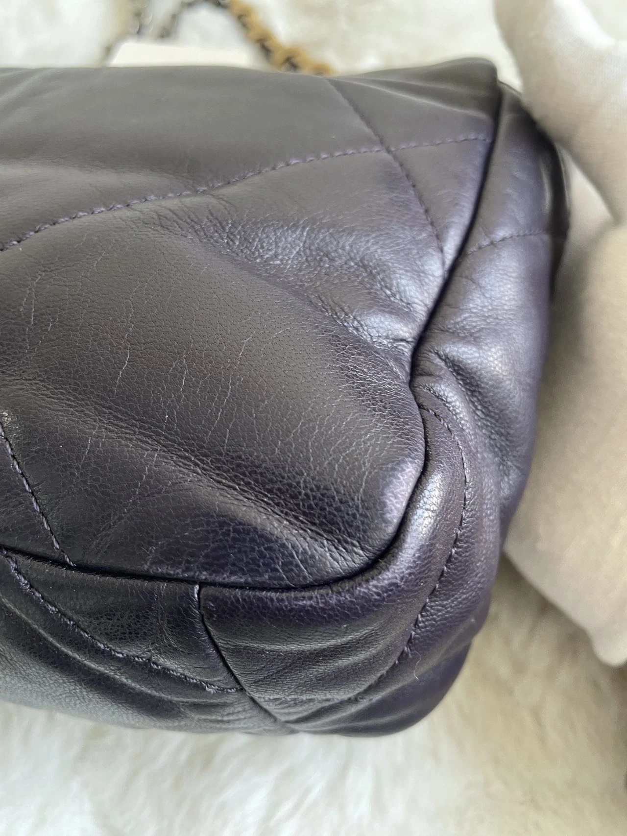 CHANEL Small 19 Dark Purple Lambskin Handbag CHANEL Small 19 Dark Purple Lambskin Handbag