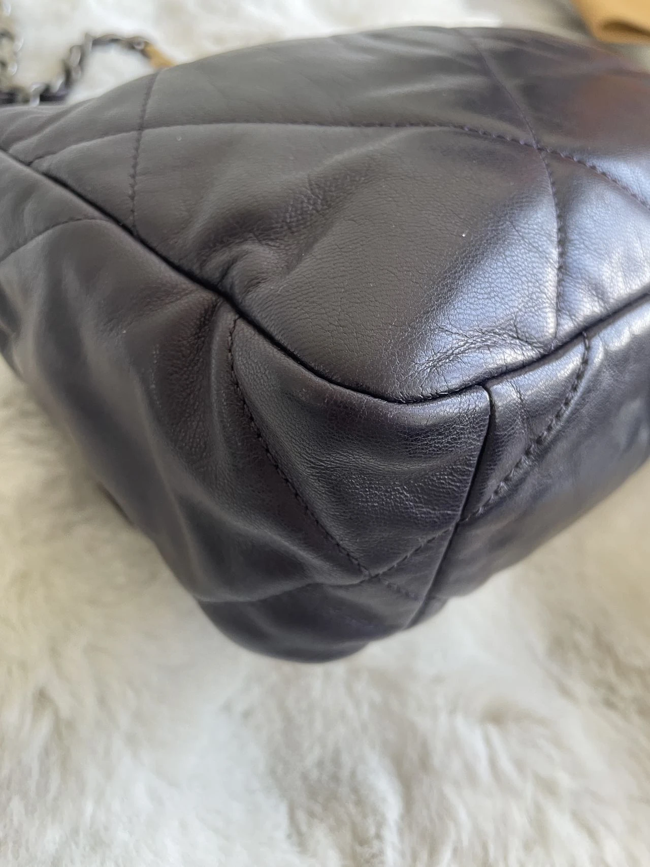 CHANEL Small 19 Dark Purple Lambskin Handbag CHANEL Small 19 Dark Purple Lambskin Handbag