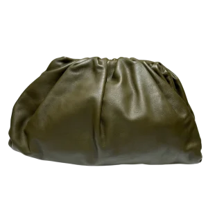 Bottega Veneta The Pouch Clutch Olive Green Soft Nappa Leather