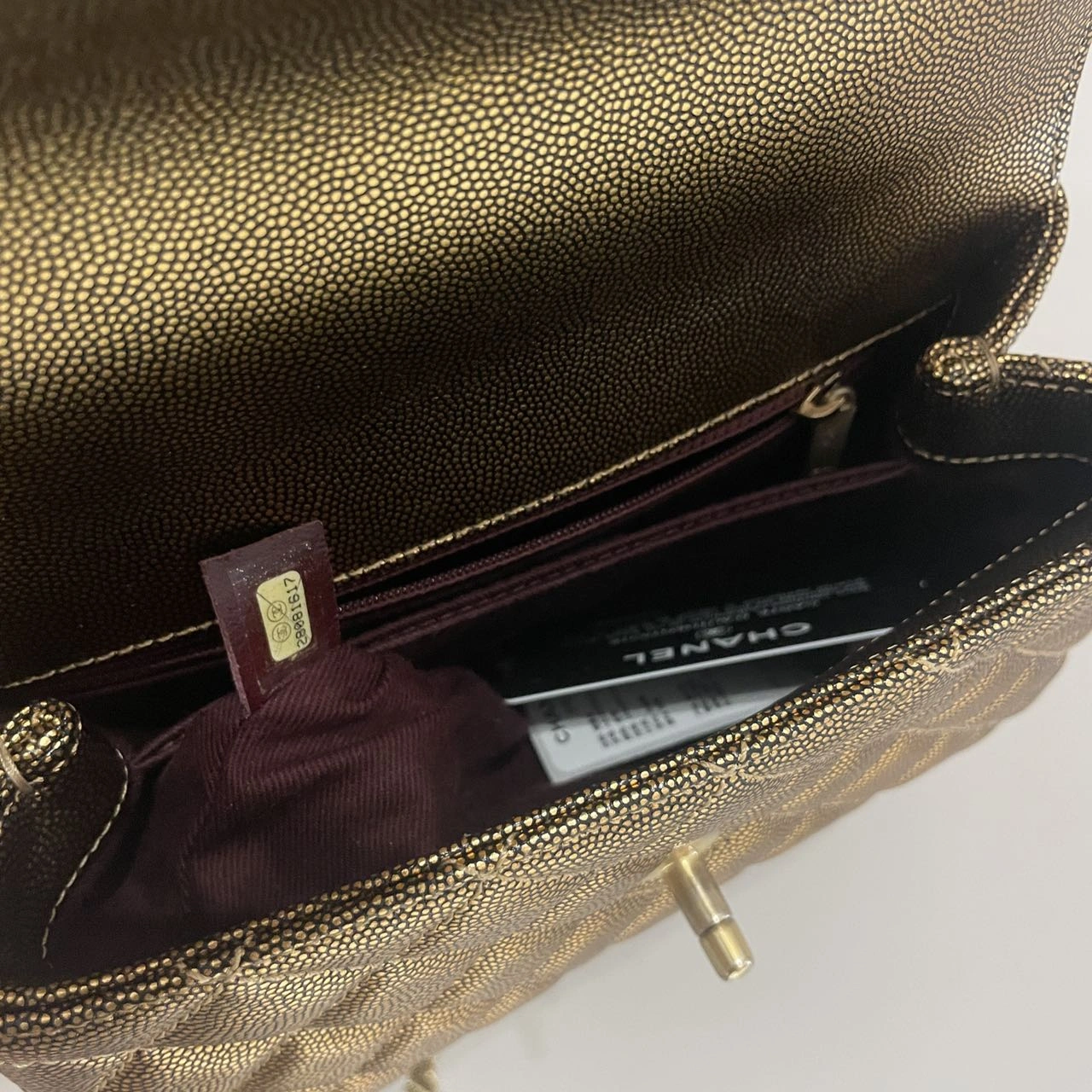 CHANEL Small Coco Handle Gold Quilted Caviar Bag Gold Hardware CHANEL Small Coco Handle Gold Quilted Caviar Bag Gold Hardware