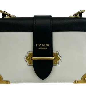 Prada Cahier Small White & Black Full Leather