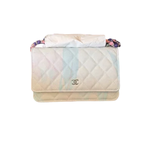 Chanel Pastel Multicolor Denim WOC Silver Hardware New Without Tags