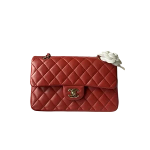 Chanel Classic Flap Small Maple Red Lambskin Gold Hardware Microchip Version