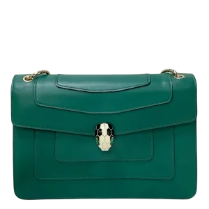 BVLGARI Serpenti Forever Medium Green Calfskin Leathe