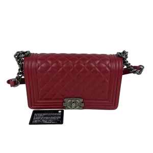 CHANEL Boy Bag Medium Red Calfskin Leather