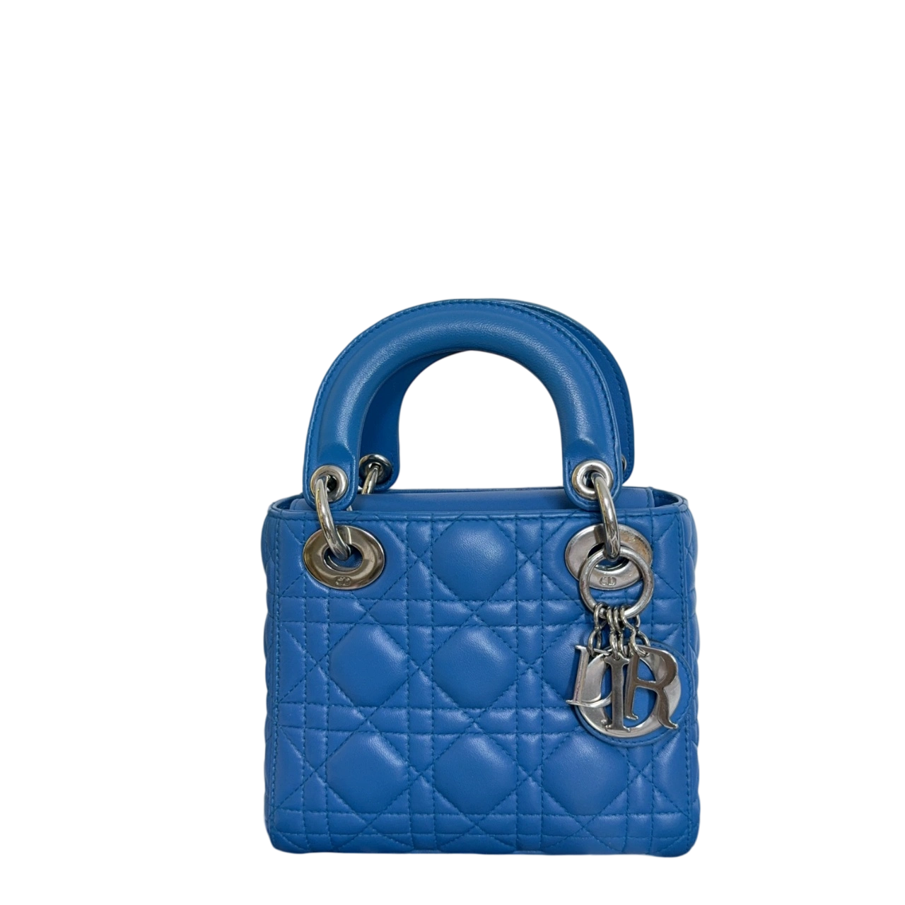DIOR Lady Dior Mini Blue Lambskin Bag DIOR Lady Dior Mini Blue Lambskin Bag