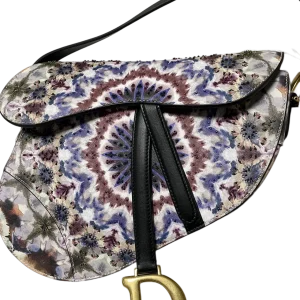 DIOR Saddle Bag Large Multicolour Embroidered Beaded Calfskin Leather