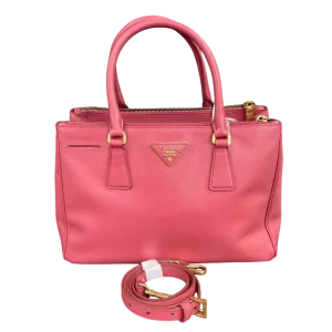 PRADA Galleria Medium Pink Saffiano Leather With Gold Hardware