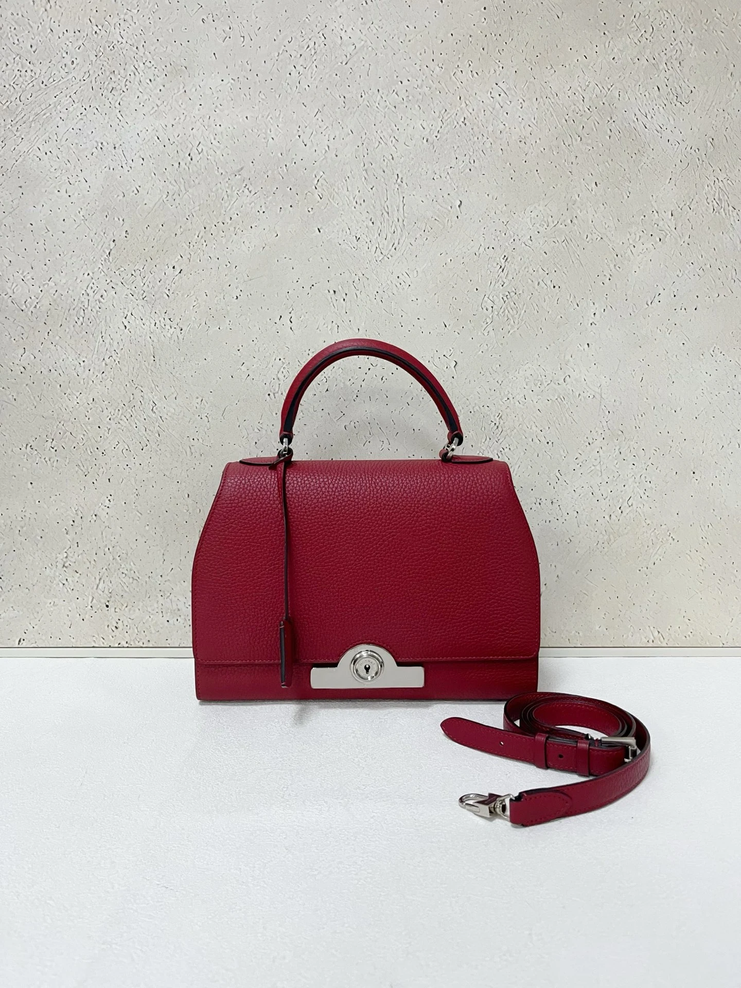 MOYNAT Rejane Medium Red Grained Leather MOYNAT Rejane Medium Red Grained Leather