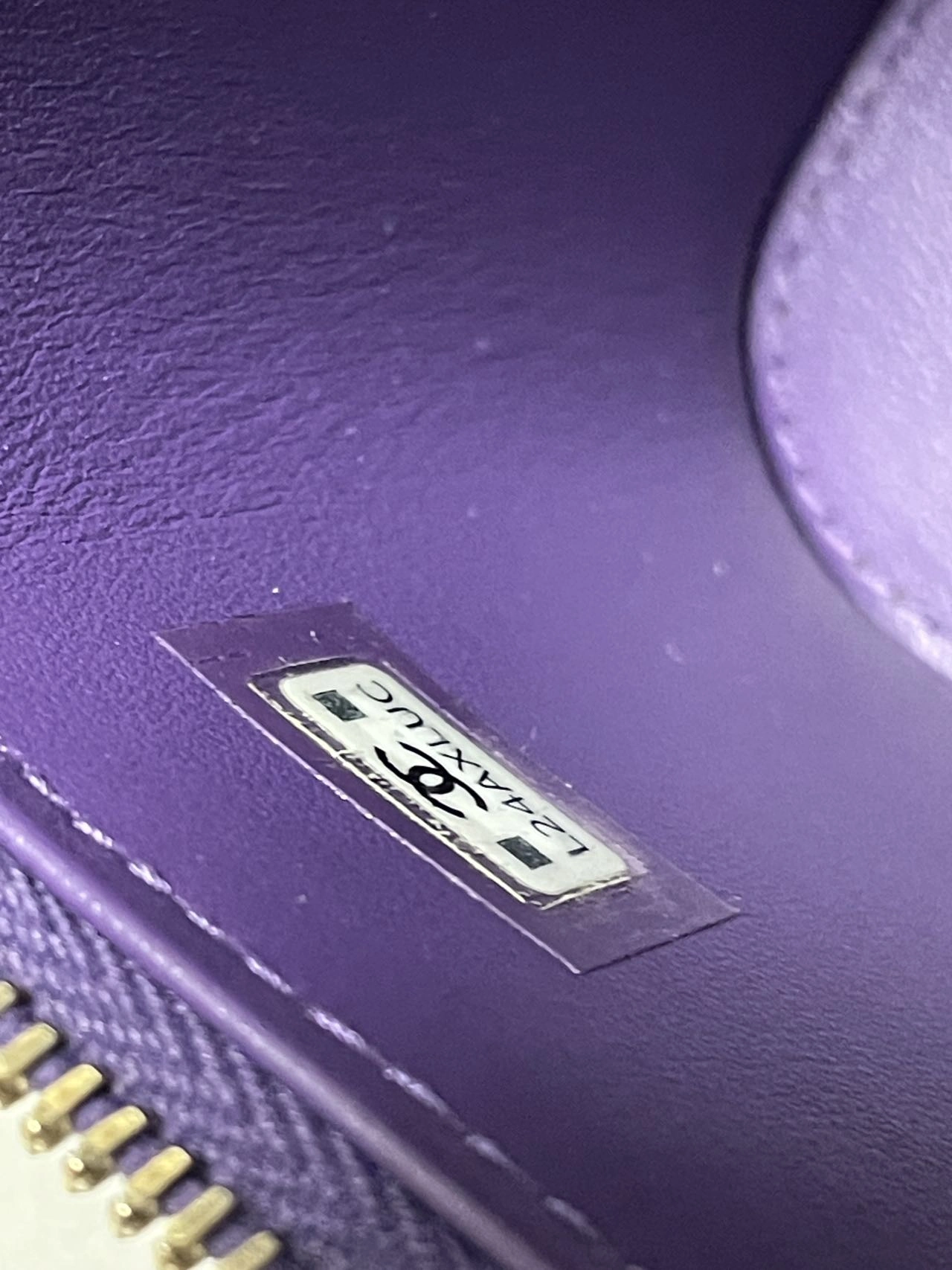 CHANEL Mini Vanity Case With Chain Purple Calfskin Leather CHANEL Mini Vanity Case With Chain Purple Calfskin Leather