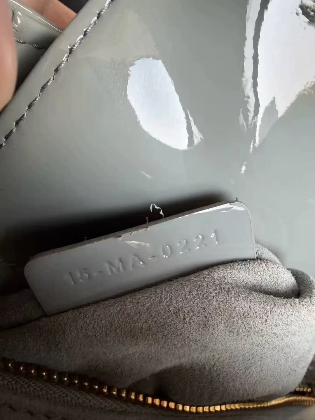 DIOR Small Lady Dior Bag Grey Patent Leather New DIOR Small Lady Dior Bag Grey Patent Leather New