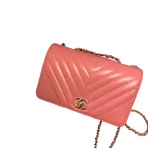 CHANEL Classic Flap Pink Calfskin Leather