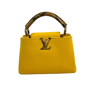 LOUIS VUITTON Capucines BB Yellow Taurillon Leather Python Trim