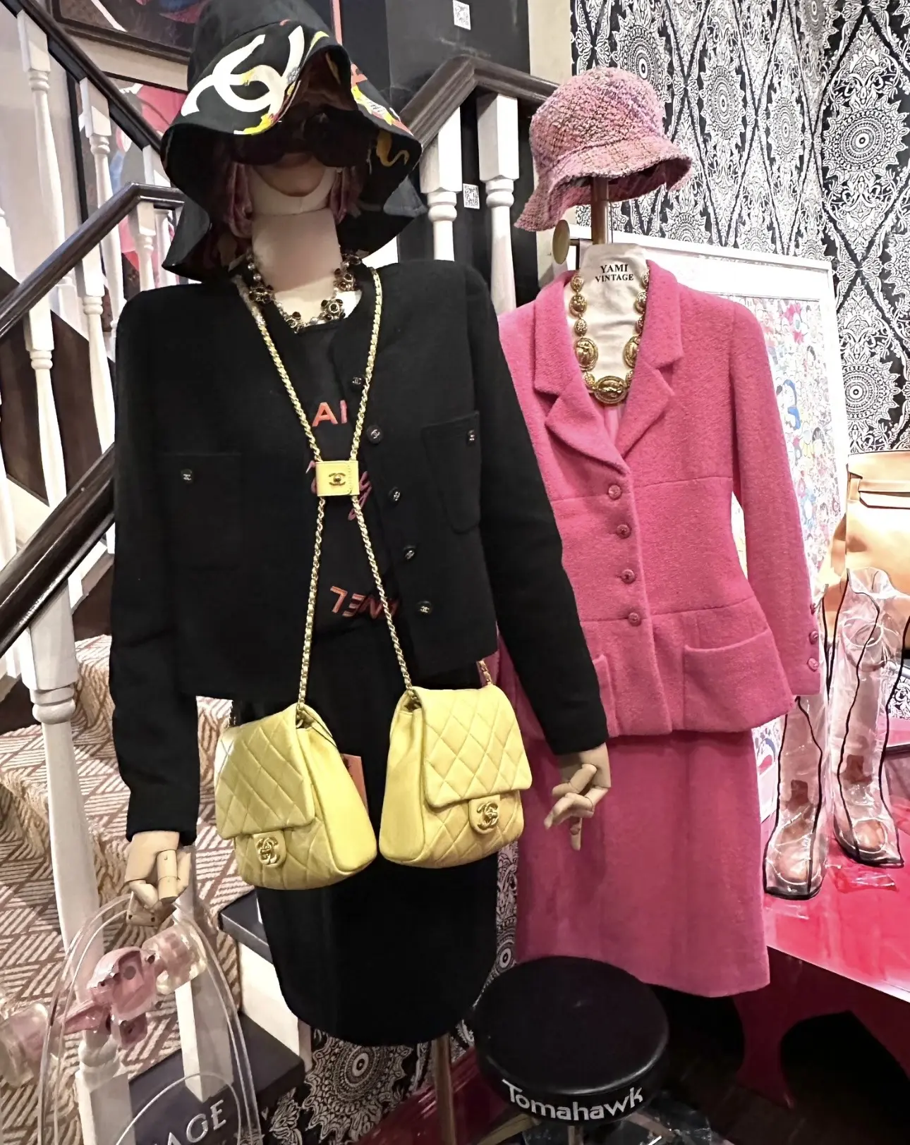 CHANEL Classic Flap Twin Set Pair Yellow Lambskin CHANEL Classic Flap Twin Set Pair Yellow Lambskin
