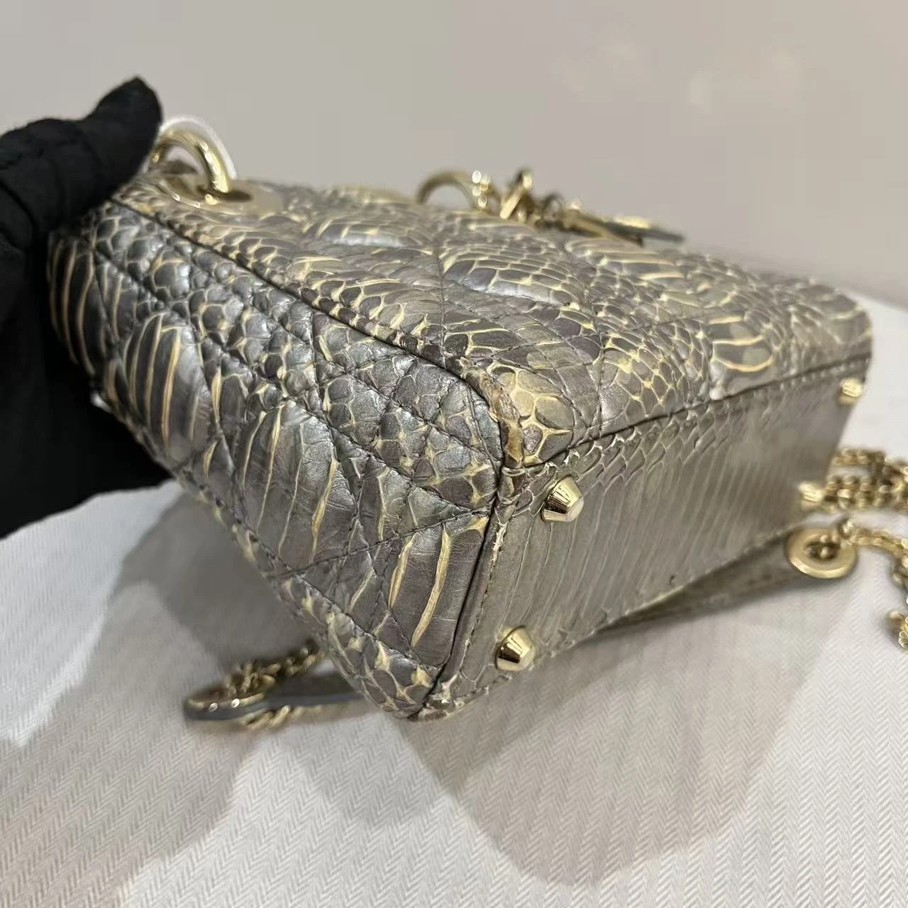 DIOR Lady Dior Mini Bag Python Leather Collection Exotic Limited Version DIOR Lady Dior Mini Bag Python Leather Collection Exotic Limited Version