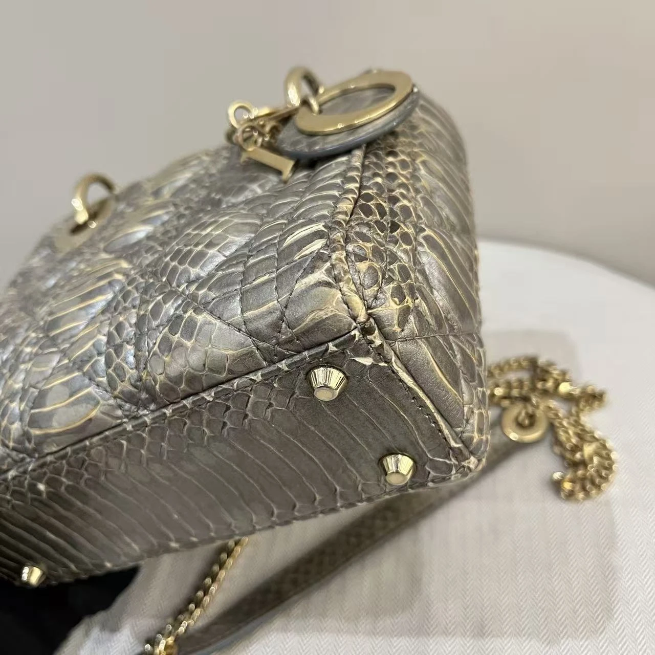 DIOR Lady Dior Mini Bag Python Leather Collection Exotic Limited Version DIOR Lady Dior Mini Bag Python Leather Collection Exotic Limited Version