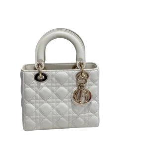DIOR lady small lady Dior white lambskin Bag New